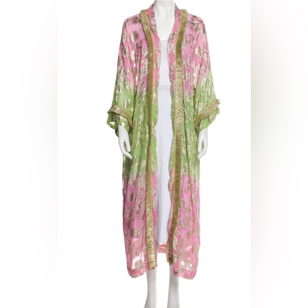 Miss June 
Chic Women's Pink and Green Cape with Gold Accents